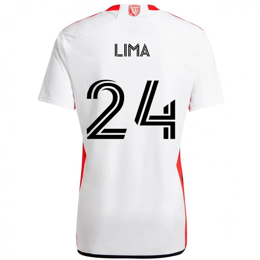 Danxen Kinder Nick Lima #24 Weiß Rot Auswärtstrikot Trikot 2025/26 T-Shirt Österreich