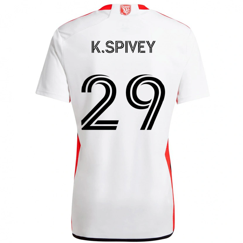 Danxen Kinder Kaedren Spivey #29 Weiß Rot Auswärtstrikot Trikot 2025/26 T-Shirt Österreich