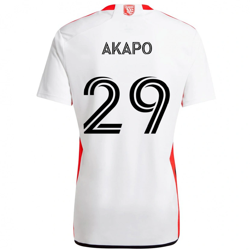 Danxen Kinder Carlos Akapo #29 Weiß Rot Auswärtstrikot Trikot 2025/26 T-Shirt Österreich