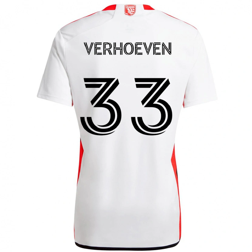 Danxen Kinder Oscar Verhoeven #33 Weiß Rot Auswärtstrikot Trikot 2025/26 T-Shirt Österreich