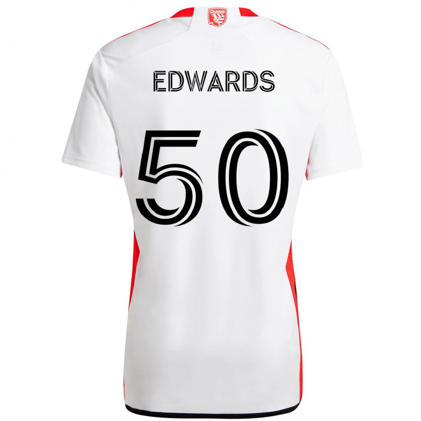 Danxen Kinder Aaron Edwards #50 Weiß Rot Auswärtstrikot Trikot 2025/26 T-Shirt Österreich