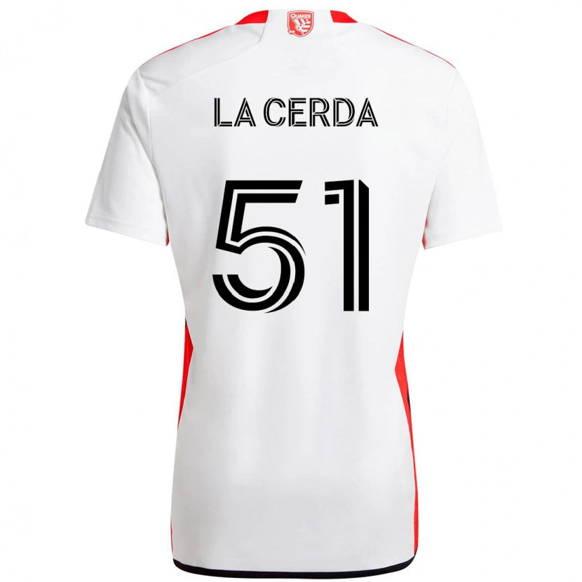 Danxen Kinder Eric De La Cerda #51 Weiß Rot Auswärtstrikot Trikot 2025/26 T-Shirt Österreich