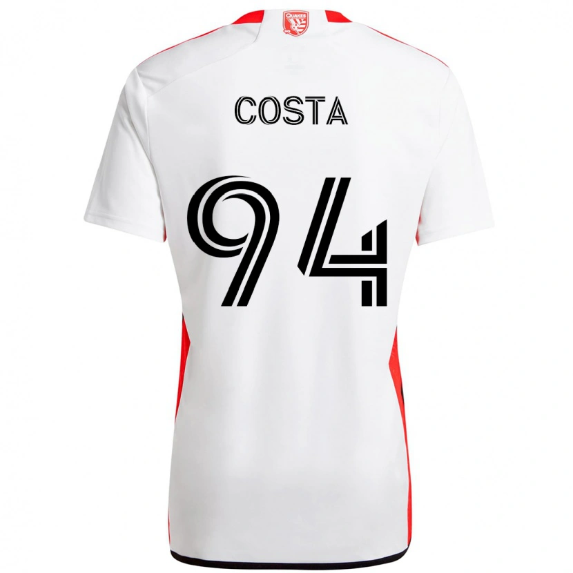 Danxen Kinder Vítor Costa #94 Weiß Rot Auswärtstrikot Trikot 2025/26 T-Shirt Österreich