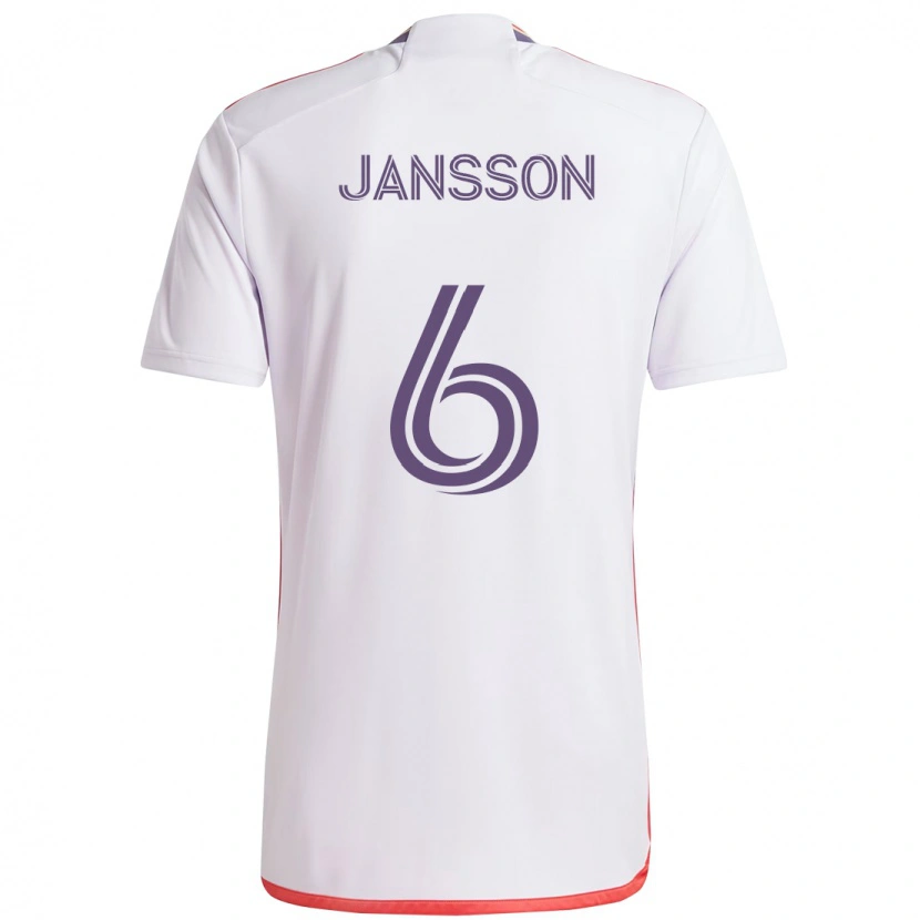 Danxen Kinder Robin Jansson #6 Weiß Lila Auswärtstrikot Trikot 2025/26 T-Shirt Österreich