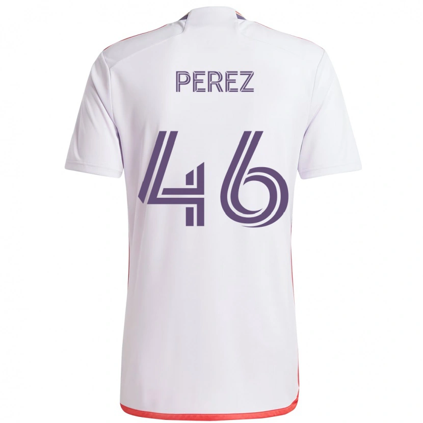Danxen Kinder Franco Pérez #46 Weiß Lila Auswärtstrikot Trikot 2025/26 T-Shirt Österreich