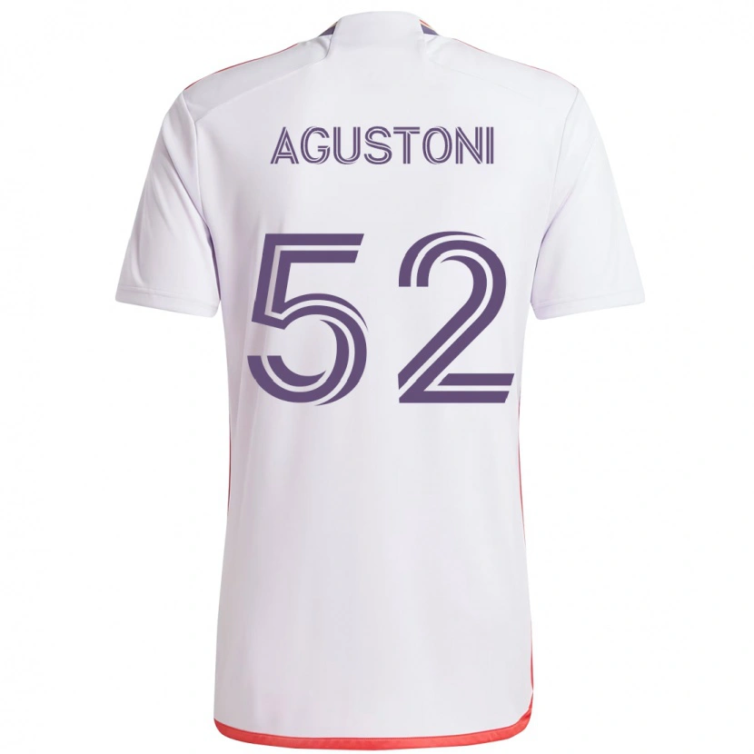 Danxen Kinder Gonzalo Agustoni #52 Weiß Lila Auswärtstrikot Trikot 2025/26 T-Shirt Österreich