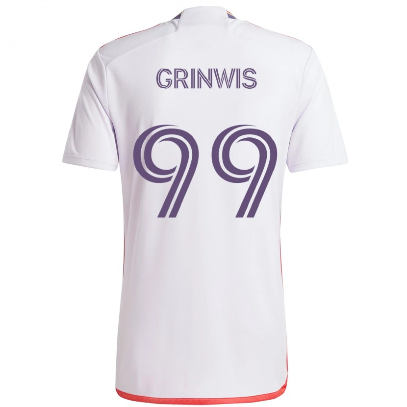 Danxen Kinder Adam Grinwis #99 Weiß Lila Auswärtstrikot Trikot 2025/26 T-Shirt Österreich