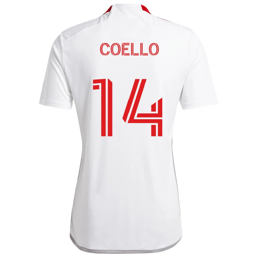 Danxen Kinder Alonso Coello #14 Weiß Rot Auswärtstrikot Trikot 2025/26 T-Shirt Österreich