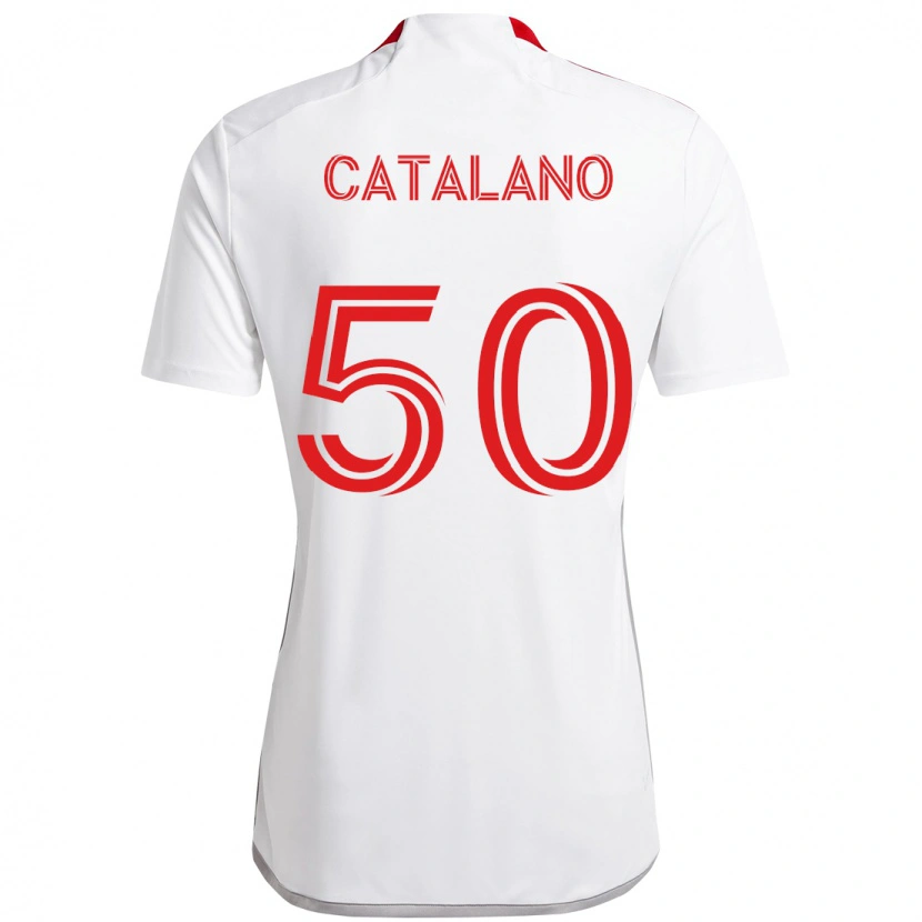 Danxen Kinder Gianluca Catalano #50 Weiß Rot Auswärtstrikot Trikot 2025/26 T-Shirt Österreich