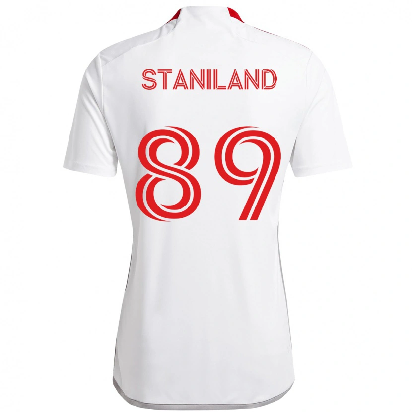 Danxen Kinder Charlie Staniland #89 Weiß Rot Auswärtstrikot Trikot 2025/26 T-Shirt Österreich