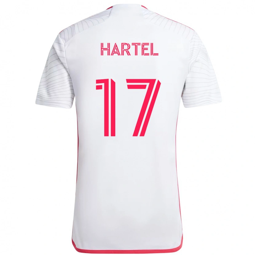 Danxen Kinder Marcel Hartel #17 Weiß Magenta Auswärtstrikot Trikot 2025/26 T-Shirt Österreich