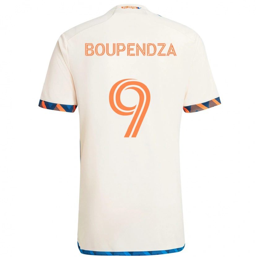 Danxen Kinder Aaron Boupendza #9 Weiß Blau Orange Auswärtstrikot Trikot 2025/26 T-Shirt Österreich