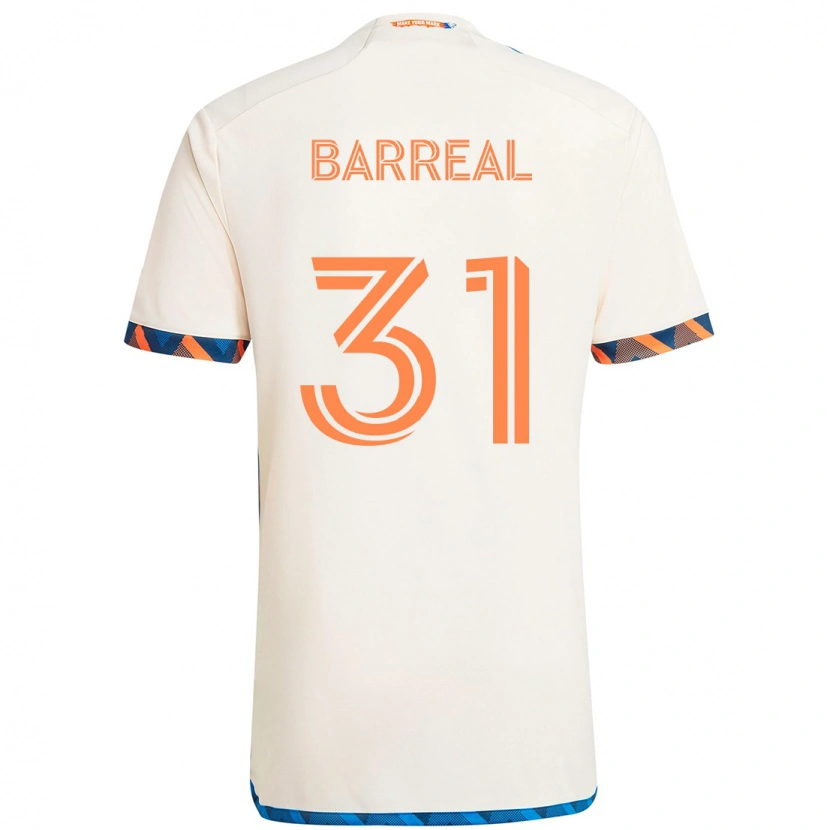 Danxen Kinder Álvaro Barreal #31 Weiß Blau Orange Auswärtstrikot Trikot 2025/26 T-Shirt Österreich
