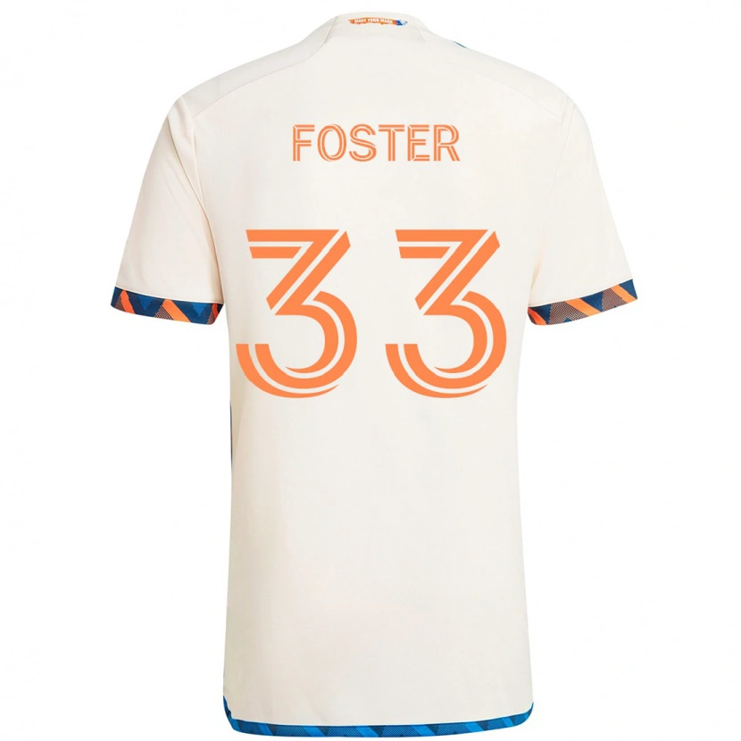 Danxen Kinder Isaiah Foster #33 Weiß Blau Orange Auswärtstrikot Trikot 2025/26 T-Shirt Österreich