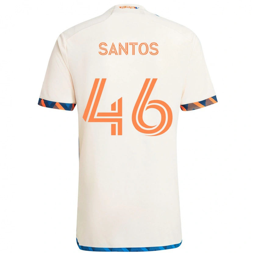 Danxen Kinder Guilherme Santos #46 Weiß Blau Orange Auswärtstrikot Trikot 2025/26 T-Shirt Österreich