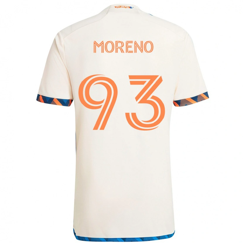 Danxen Kinder Júnior Moreno #93 Weiß Blau Orange Auswärtstrikot Trikot 2025/26 T-Shirt Österreich