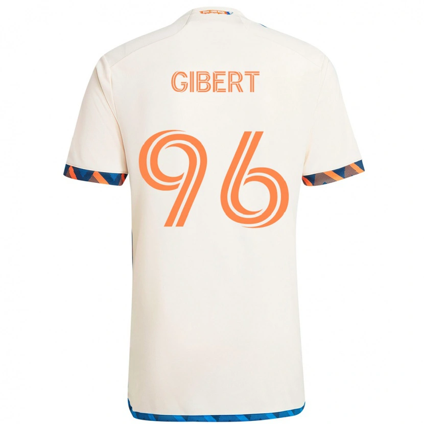 Danxen Kinder Gaël Gibert #96 Weiß Blau Orange Auswärtstrikot Trikot 2025/26 T-Shirt Österreich