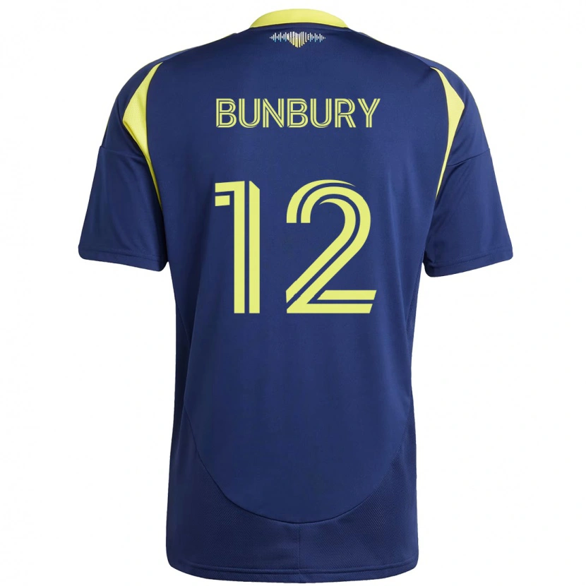 Danxen Kinder Teal Bunbury #12 Marineblau Gelb Auswärtstrikot Trikot 2025/26 T-Shirt Österreich