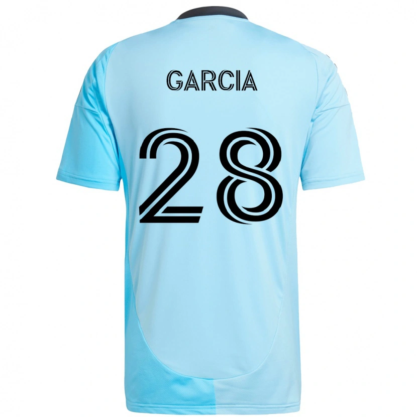 Danxen Kinder Mender García #28 Himmelblau Auswärtstrikot Trikot 2025/26 T-Shirt Österreich