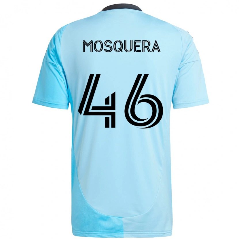 Danxen Kinder Juan Camilo Mosquera #46 Himmelblau Auswärtstrikot Trikot 2025/26 T-Shirt Österreich