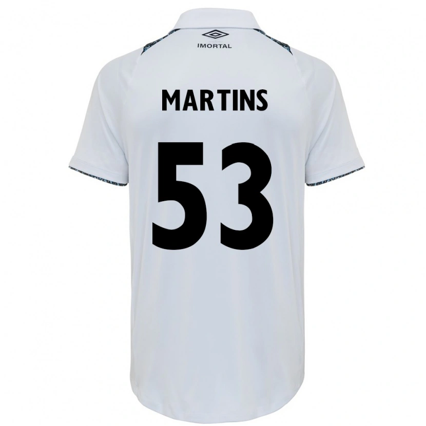 Danxen Kinder Gustavo Martins #53 Weiß Blau Auswärtstrikot Trikot 2025/26 T-Shirt Österreich
