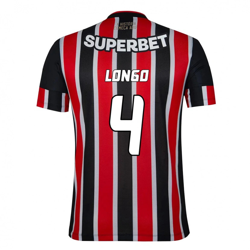 Danxen Kinder Santiago Longo #4 Schwarz Rot Auswärtstrikot Trikot 2025/26 T-Shirt Österreich