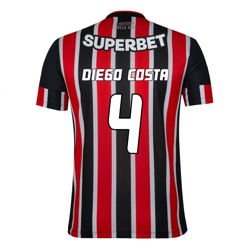 Danxen Kinder Diego Costa #4 Schwarz Rot Auswärtstrikot Trikot 2025/26 T-Shirt Österreich