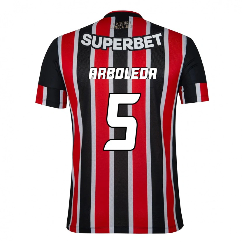 Danxen Kinder Robert Arboleda #5 Schwarz Rot Auswärtstrikot Trikot 2025/26 T-Shirt Österreich