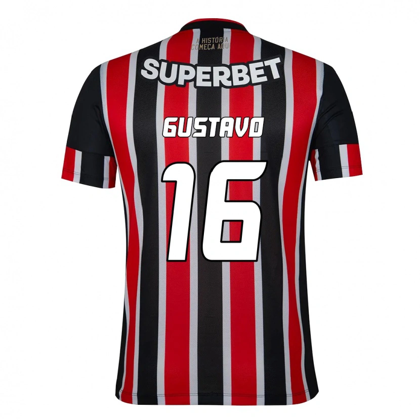 Danxen Kinder Luiz Gustavo #16 Schwarz Rot Auswärtstrikot Trikot 2025/26 T-Shirt Österreich