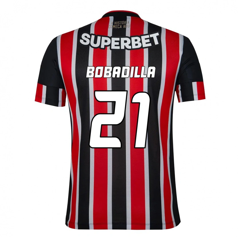 Danxen Kinder Damián Bobadilla #21 Schwarz Rot Auswärtstrikot Trikot 2025/26 T-Shirt Österreich