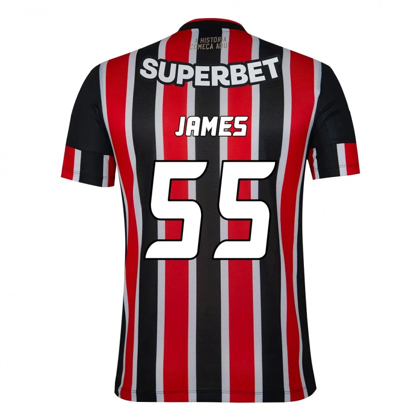 Danxen Kinder James Rodriguez #55 Schwarz Rot Auswärtstrikot Trikot 2025/26 T-Shirt Österreich
