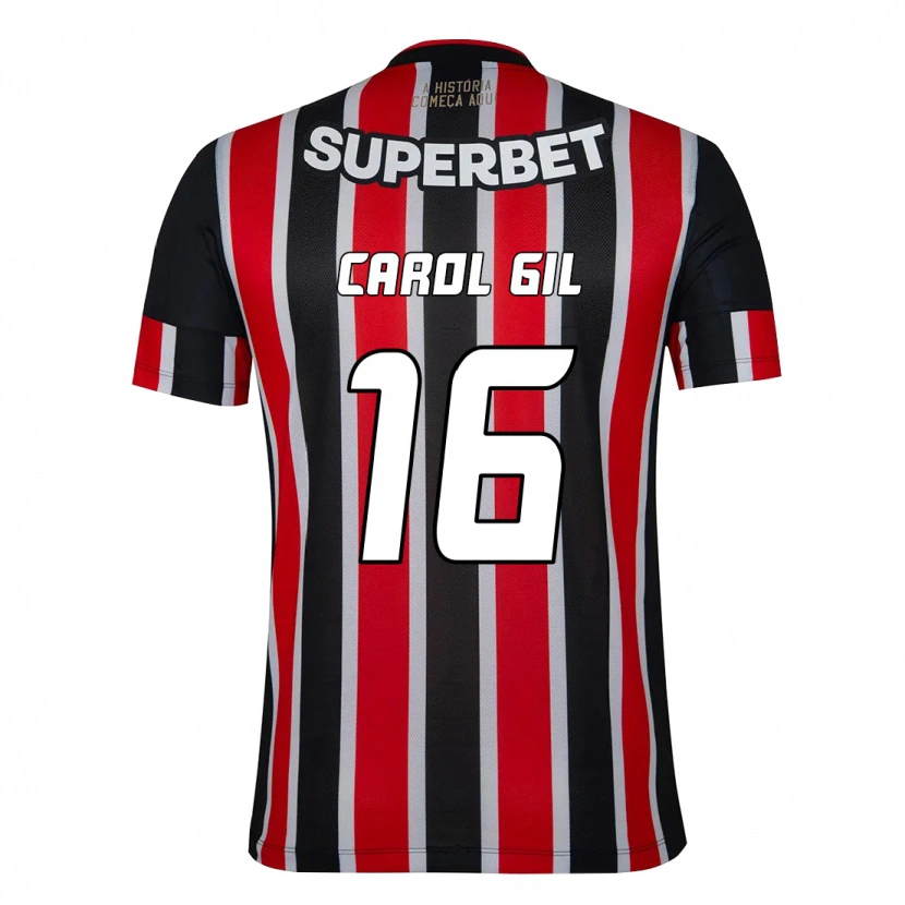 Danxen Kinder Carol Gil #16 Schwarz Rot Auswärtstrikot Trikot 2025/26 T-Shirt Österreich