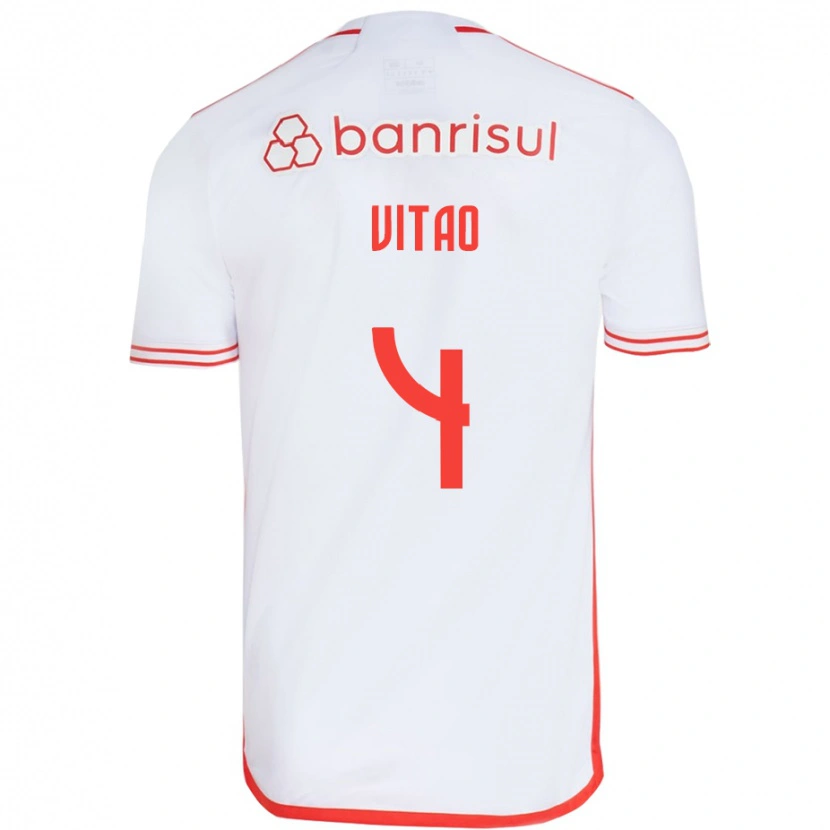 Danxen Kinder Vitão #4 Weiß Rot Auswärtstrikot Trikot 2025/26 T-Shirt Österreich