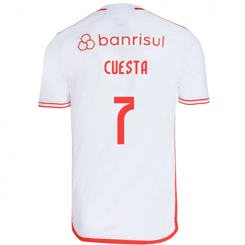 Danxen Kinder Juan Manuel Cuesta #7 Weiß Rot Auswärtstrikot Trikot 2025/26 T-Shirt Österreich