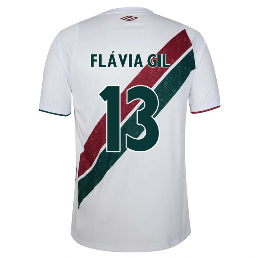 Danxen Kinder Flávia Gil #13 Weiß Grün Kastanienbraun Auswärtstrikot Trikot 2025/26 T-Shirt Österreich