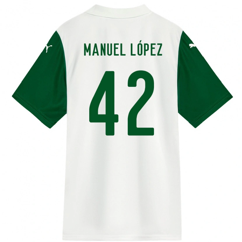 Danxen Kinder José Manuel López #42 Weiß Grün Auswärtstrikot Trikot 2025/26 T-Shirt Österreich