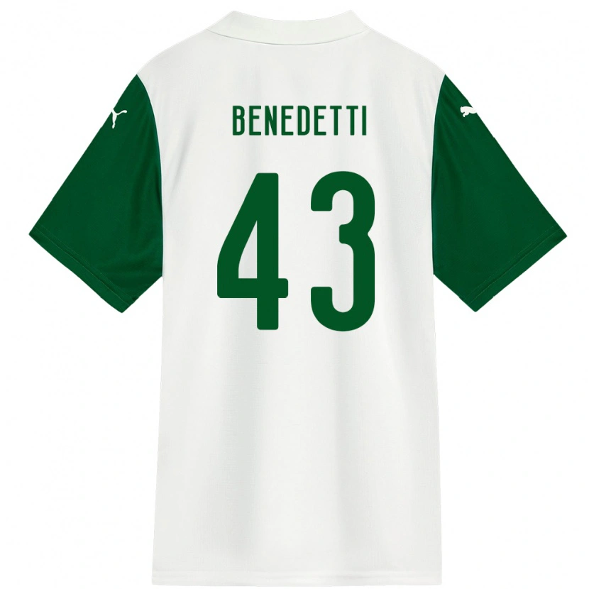 Danxen Kinder Luis Benedetti #43 Weiß Grün Auswärtstrikot Trikot 2025/26 T-Shirt Österreich