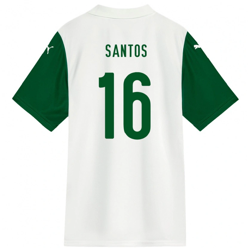 Danxen Kinder Gaby Santos #16 Weiß Grün Auswärtstrikot Trikot 2025/26 T-Shirt Österreich