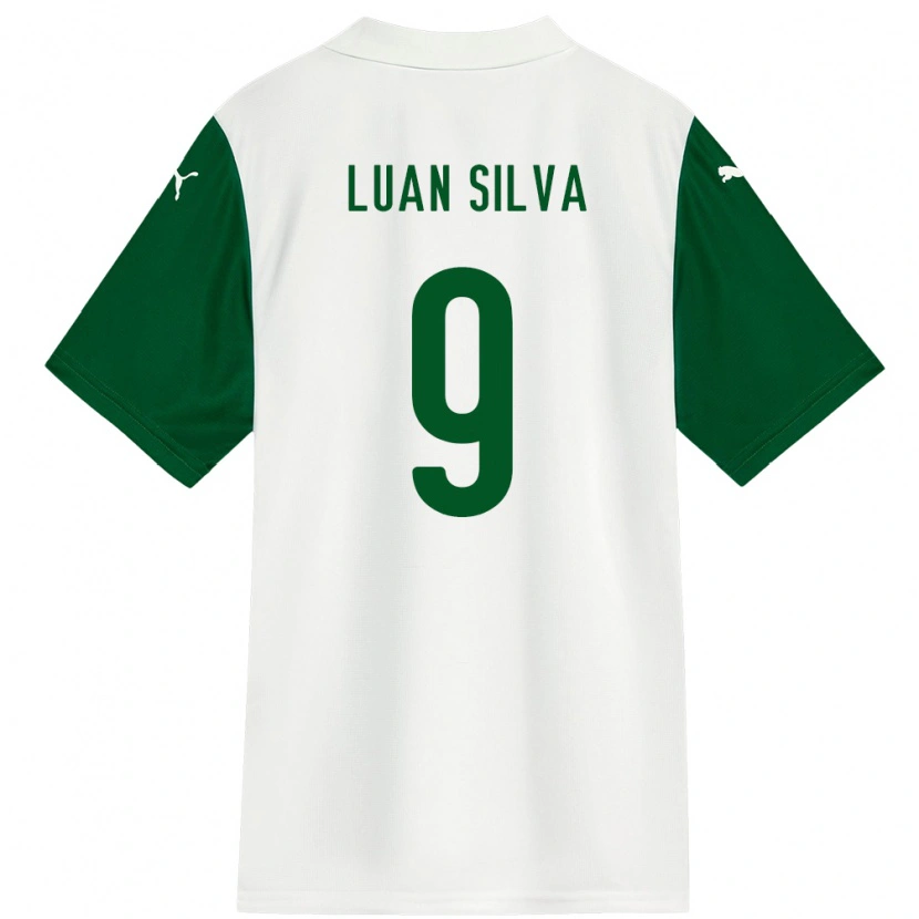 Danxen Kinder Luan Silva #9 Weiß Grün Auswärtstrikot Trikot 2025/26 T-Shirt Österreich