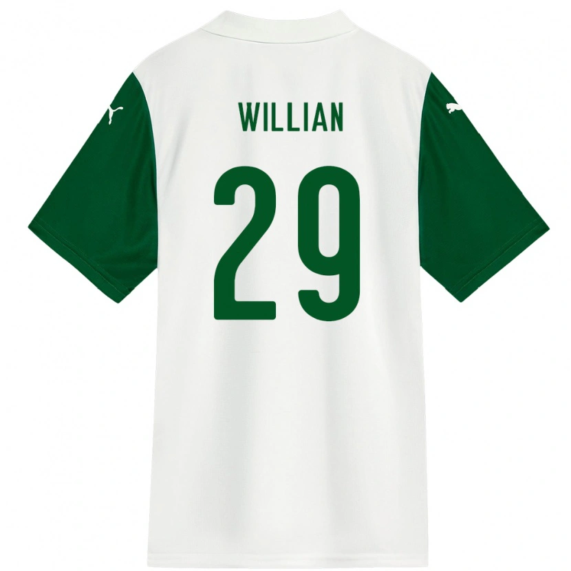 Danxen Kinder Willian #29 Weiß Grün Auswärtstrikot Trikot 2025/26 T-Shirt Österreich