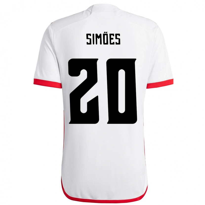 Danxen Kinder Fabi Simões #20 Weiß Rot Auswärtstrikot Trikot 2025/26 T-Shirt Österreich