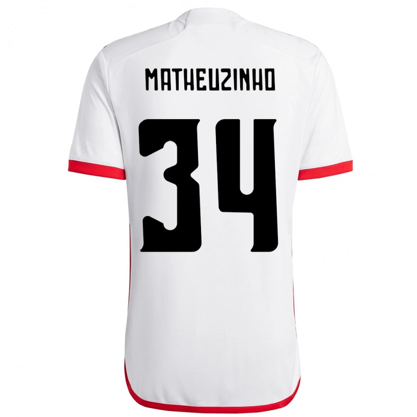 Danxen Kinder Matheuzinho #34 Weiß Rot Auswärtstrikot Trikot 2025/26 T-Shirt Österreich