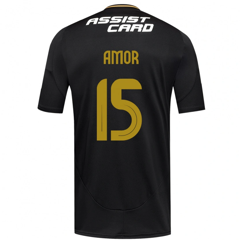 Danxen Kinder Emiliano Amor #15 Schwarz Weiß Auswärtstrikot Trikot 2025/26 T-Shirt Österreich