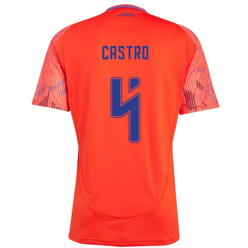 Danxen Kinder José Ignacio Castro #4 Orange Rot Auswärtstrikot Trikot 2025/26 T-Shirt Österreich