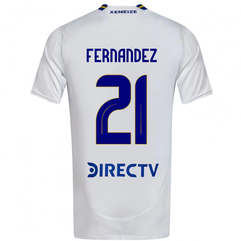 Danxen Kinder Ezequiel Fernandez #21 Weiß Blau Auswärtstrikot Trikot 2025/26 T-Shirt Österreich