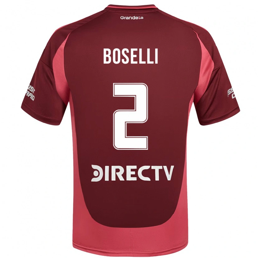 Danxen Kinder Sebastián Boselli #2 Burgunder Magenta Auswärtstrikot Trikot 2025/26 T-Shirt Österreich