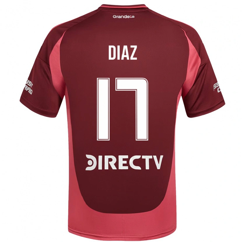 Danxen Kinder Paulo Díaz #17 Burgunder Magenta Auswärtstrikot Trikot 2025/26 T-Shirt Österreich