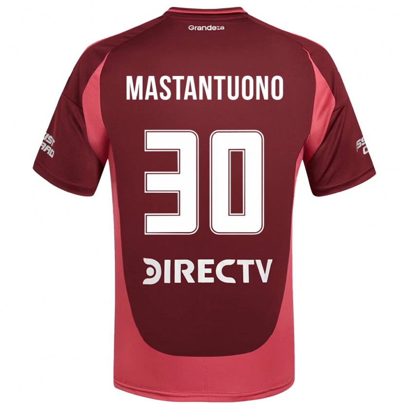 Danxen Kinder Franco Mastantuono #30 Burgunder Magenta Auswärtstrikot Trikot 2025/26 T-Shirt Österreich