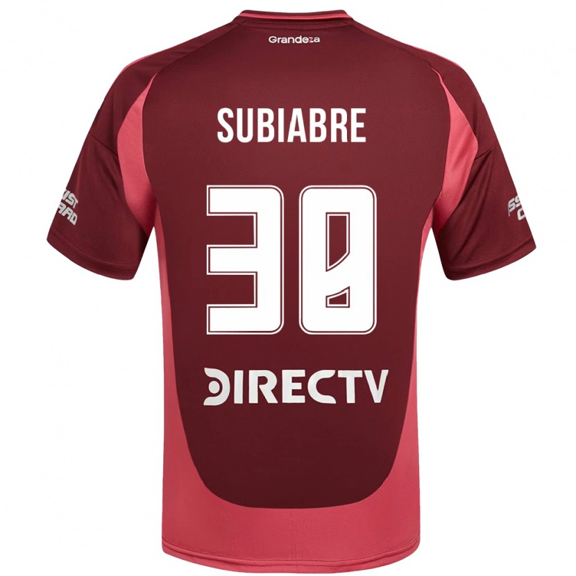 Danxen Kinder Ian Subiabre #38 Burgunder Magenta Auswärtstrikot Trikot 2025/26 T-Shirt Österreich
