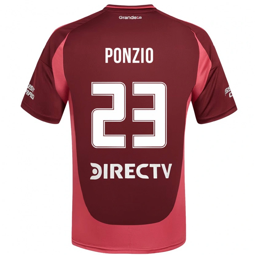 Danxen Kinder Leonardo Ponzio #23 Burgunder Magenta Auswärtstrikot Trikot 2025/26 T-Shirt Österreich